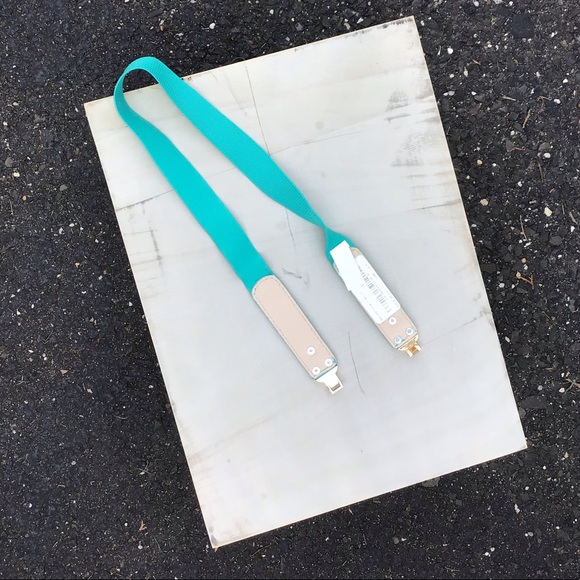 Teal gold leaf clap elastic belt OS stretchy - Picture 2 of 3